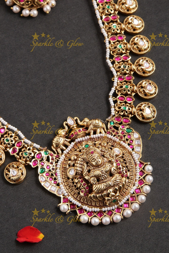 Beautiful Lakshmi jadau coin haram
