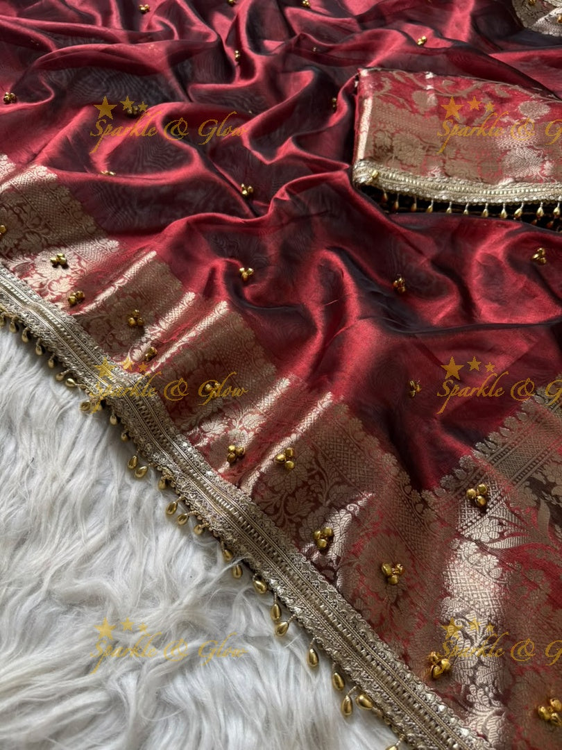 Exquisite Banarasi Ghungroo Saree for Grand Occasions