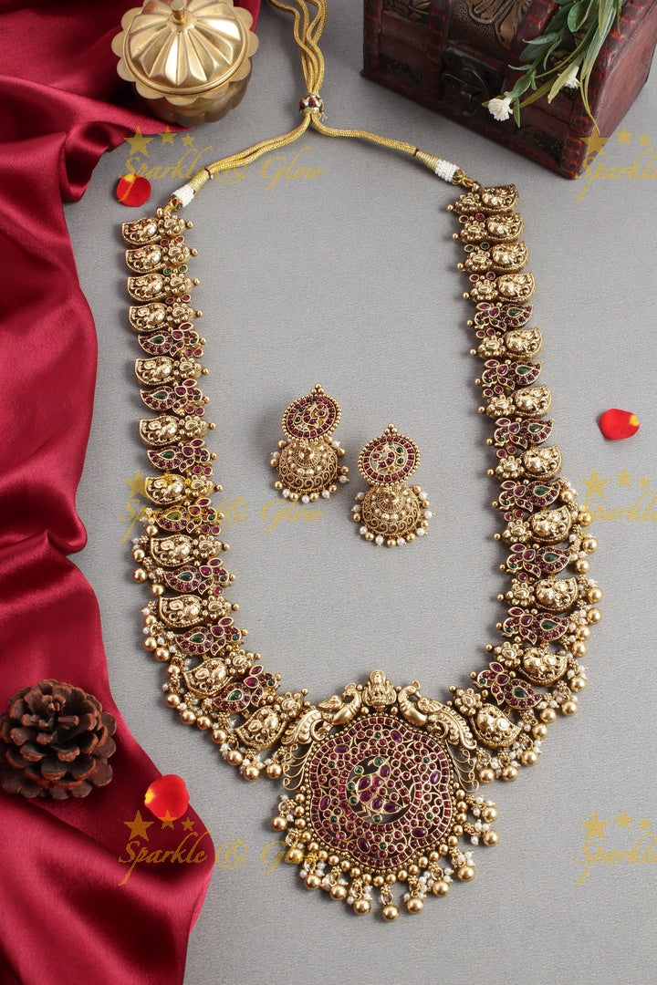 Statement gold alike mango haram with kemp stones