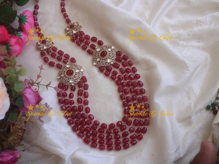 Victorian AD Statement Beded Haram - Purple - Sparkle and Glow - Dark pink - Back Thread