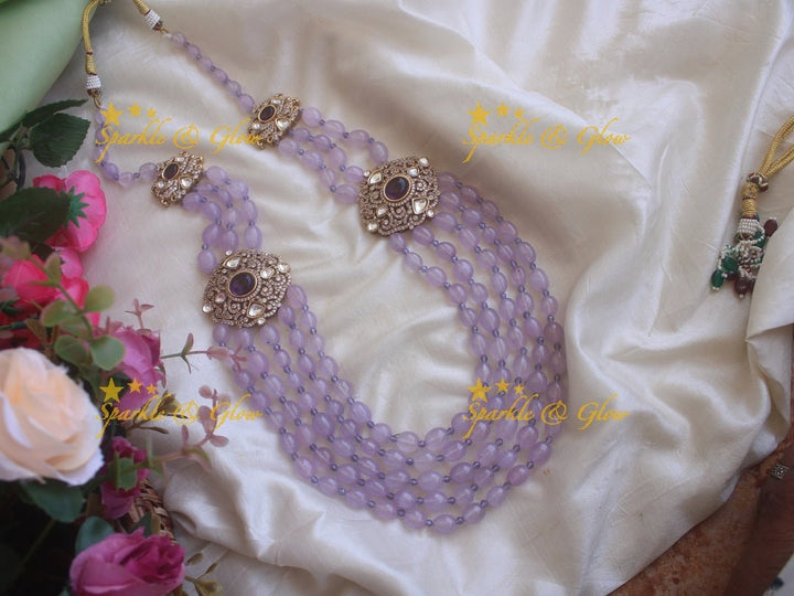 Victorian AD Statement Beded Haram - Purple - Sparkle and Glow - Lavender - Back Thread