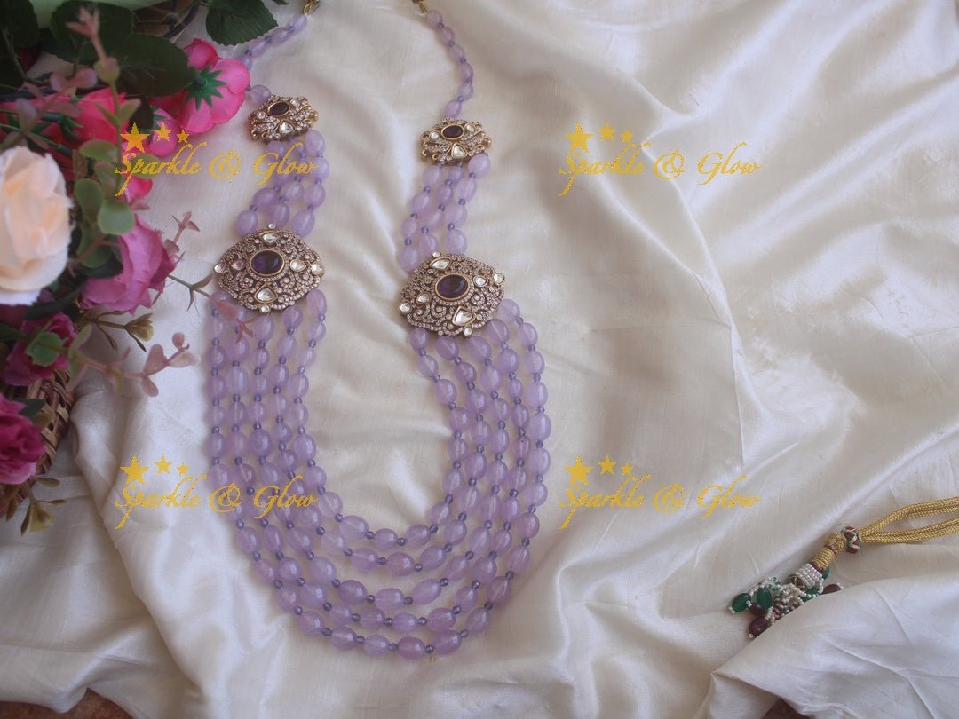 Victorian AD Statement Beded Haram - Purple - Sparkle and Glow - Dark pink - Back Thread