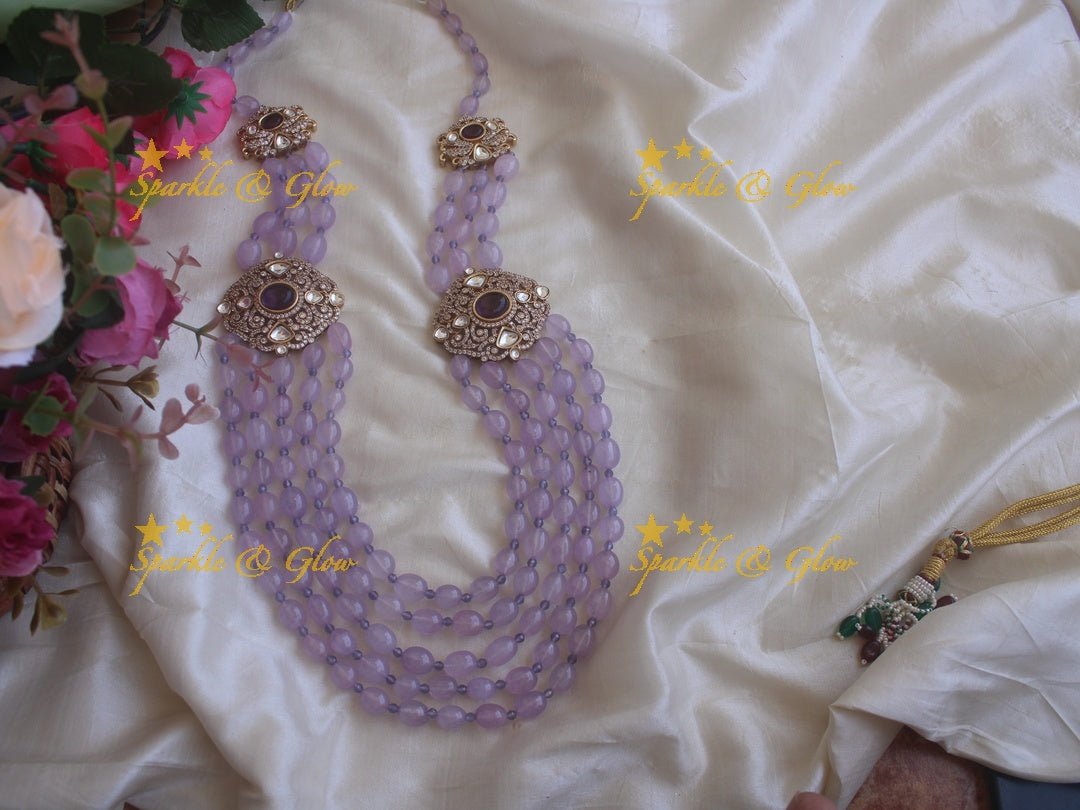 Victorian AD Statement Beded Haram - Purple - Sparkle and Glow - Purple - Back Thread
