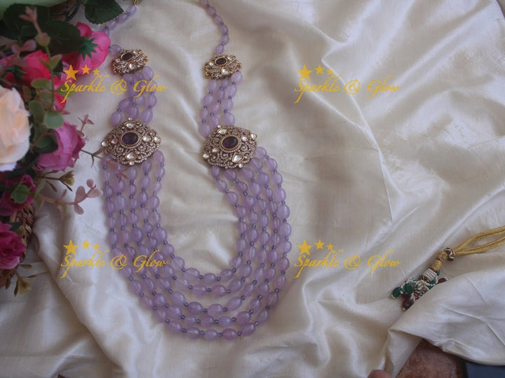 Victorian AD Statement Beded Haram - Purple - Sparkle and Glow - Purple - Back Thread