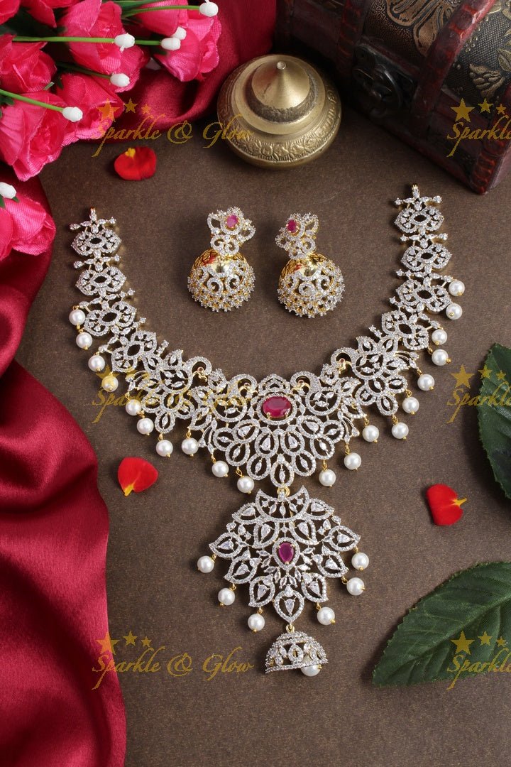 Beautiful GJ polish peacock necklace - Pink - Sparkle and Glow - Pink - Back Thread