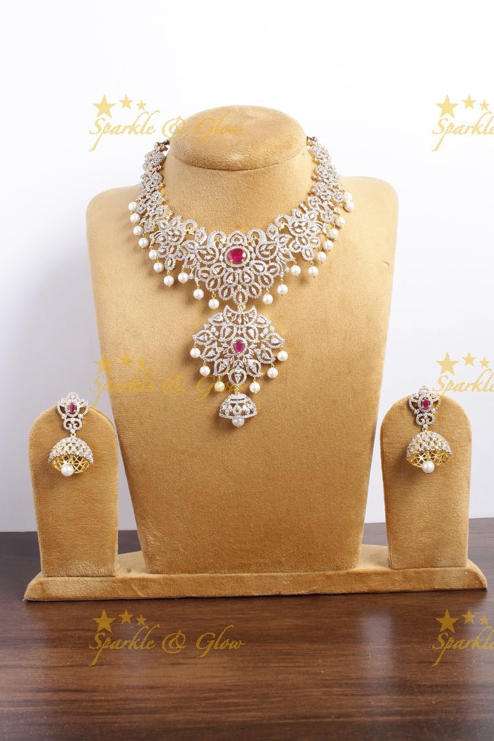 Beautiful GJ polish peacock necklace - Pink - Sparkle and Glow - Pink - Back Thread