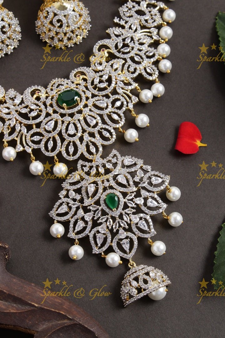 Beautiful GJ polish peacock necklace - Pink - Sparkle and Glow - Green - Back Thread
