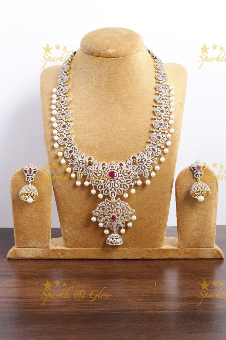 Beautiful GJ polish peacock long necklace - Pink - Sparkle and Glow - Pink - Back Thread