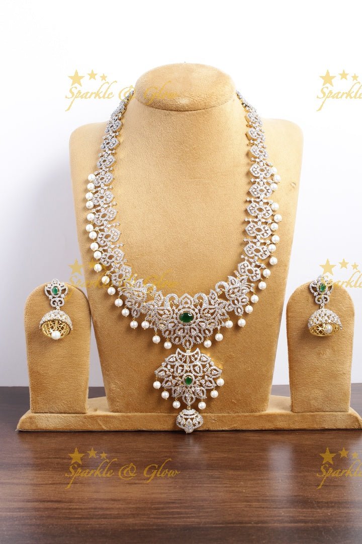 Beautiful GJ polish peacock long necklace - Pink - Sparkle and Glow - Green - Back Thread