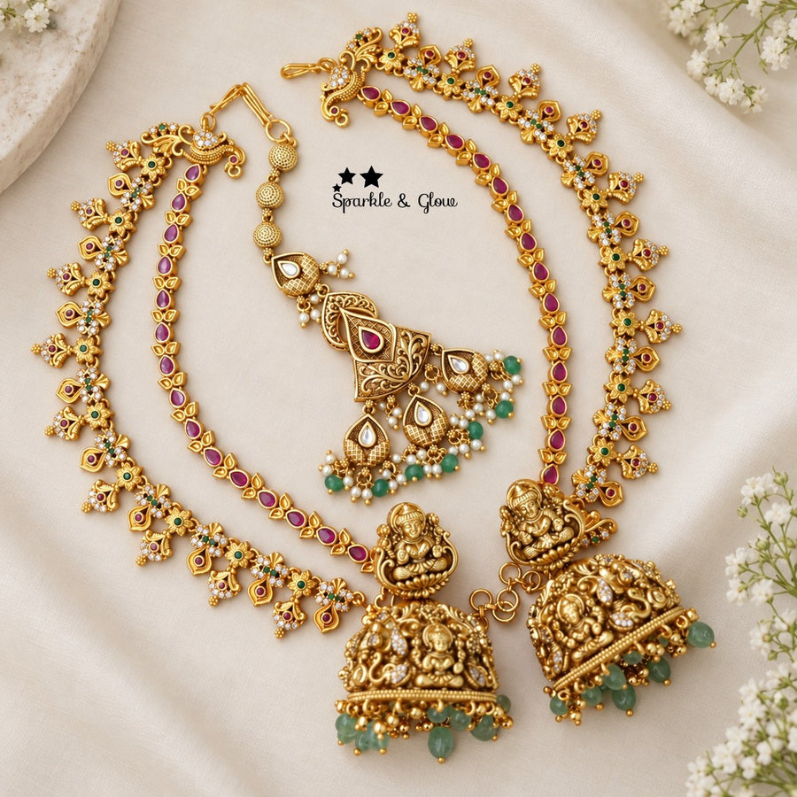 “Your bridal look isn’t complete without this trio! 👑”
Wedding Season Sale Get 15% discount on sitewide
Get Free Gift Above 10k
Get free Domestic shipping
above 2000/- and for international its discounted shipping

1.ID E-14539,EC-33330,M-25116
2.ID E-12803,EC-33322,M-16112
3.ID E-19470,EC-33333,M-7204
4.ID E-22686,EC-32641,M-25122
5.ID E-12105,EC-17174,M-29078
6.ID E-31404,EC-33323,M-7204
7.ID E-17101,EC-33332,M-16118
8.ID E-31449,EC-33327,M-12054
9.ID E-9111,EC-33331,M-29101
10.ID E-32274,EC-33334,M-2910
