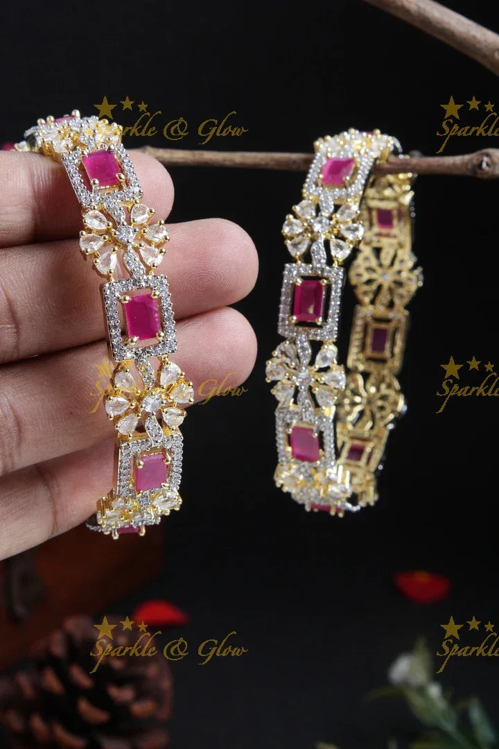 GJ Polish AD floral bangles Pink - Sparkle and Glow