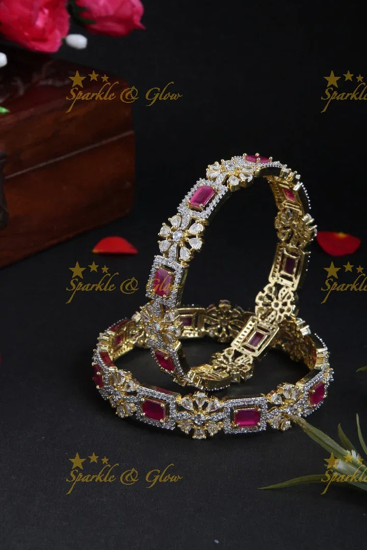 GJ Polish AD floral bangles Pink - Sparkle and Glow