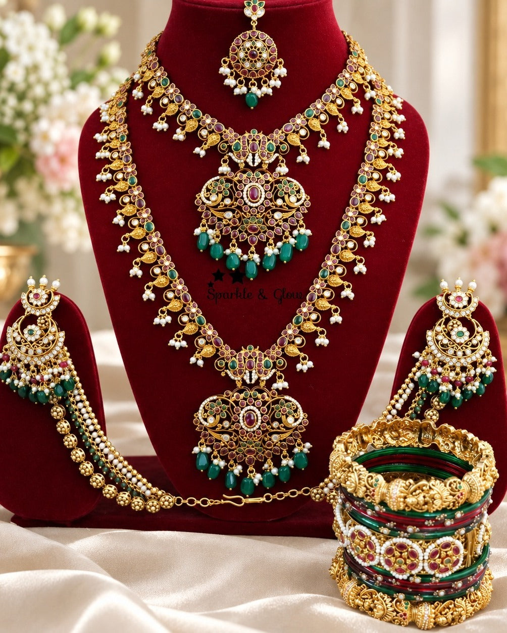 “A Jadau bridal set that makes every moment feel royal 👑✨”
Wedding Season Sale Get 15% discount on sitewide
Get Free Gift Above 10k
Get free Domestic shipping
above 2000/- and for international its discounted shipping

1.ID L-27554,S-27553,E-28238,EC-31709,M-26871
2.ID L-33477,S-33465,E-28256,EC-9534,M- 29101
3.ID L-29229,S-33476,E-28258,EC-27927,M-26870
4.ID L-33418,S-33450,E-28236,EC-25499,M-27338
5.ID L-29188,S-29187,E-28272,EC-32641,M-27333
6.ID L-33471,S-33417,E-31449,EC-33329,M-27339
7.ID L-33455,S-3