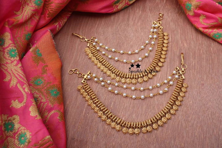 Lakshmi carved coin mattal / earchain