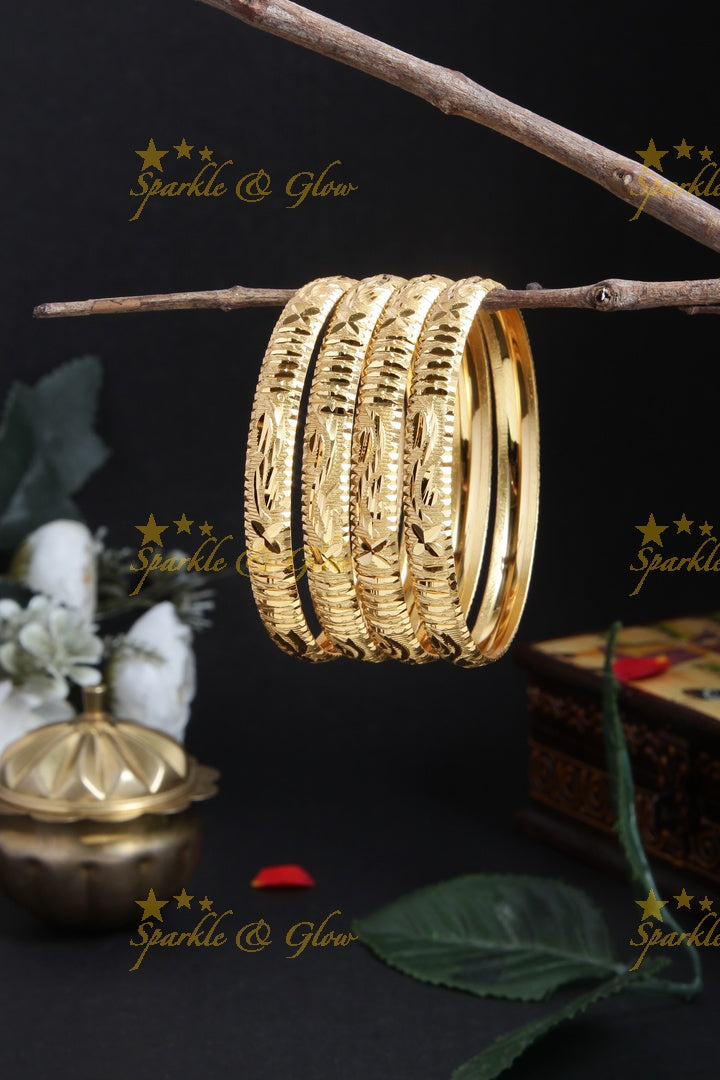 Gold alike Daily wear Thick Bangles