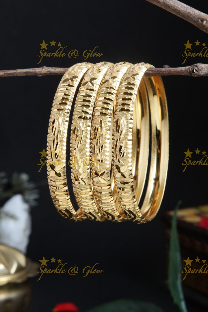 Gold alike Daily wear Thick Bangles