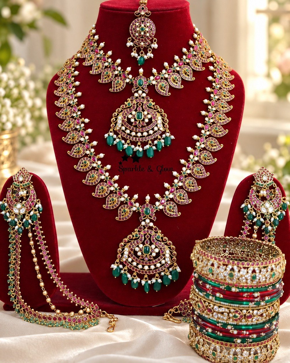 “A Jadau bridal set that makes every moment feel royal 👑✨”
Wedding Season Sale Get 15% discount on sitewide
Get Free Gift Above 10k
Get free Domestic shipping
above 2000/- and for international its discounted shipping

1.ID L-27554,S-27553,E-28238,EC-31709,M-26871
2.ID L-33477,S-33465,E-28256,EC-9534,M- 29101
3.ID L-29229,S-33476,E-28258,EC-27927,M-26870
4.ID L-33418,S-33450,E-28236,EC-25499,M-27338
5.ID L-29188,S-29187,E-28272,EC-32641,M-27333
6.ID L-33471,S-33417,E-31449,EC-33329,M-27339
7.ID L-33455,S-3