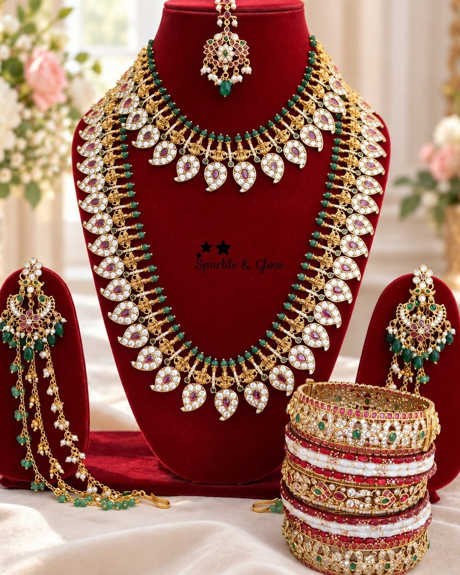 “A Jadau bridal set that makes every moment feel royal 👑✨”
Wedding Season Sale Get 15% discount on sitewide
Get Free Gift Above 10k
Get free Domestic shipping
above 2000/- and for international its discounted shipping

1.ID L-27554,S-27553,E-28238,EC-31709,M-26871
2.ID L-33477,S-33465,E-28256,EC-9534,M- 29101
3.ID L-29229,S-33476,E-28258,EC-27927,M-26870
4.ID L-33418,S-33450,E-28236,EC-25499,M-27338
5.ID L-29188,S-29187,E-28272,EC-32641,M-27333
6.ID L-33471,S-33417,E-31449,EC-33329,M-27339
7.ID L-33455,S-3