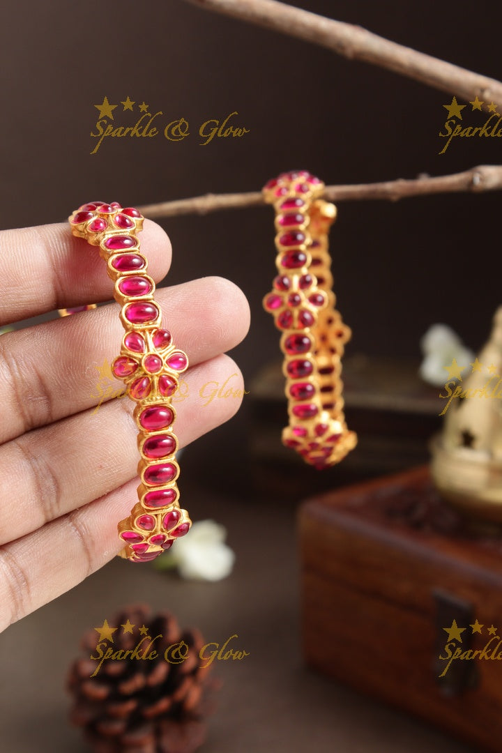Premium Matte Kemp Floral Bangles
