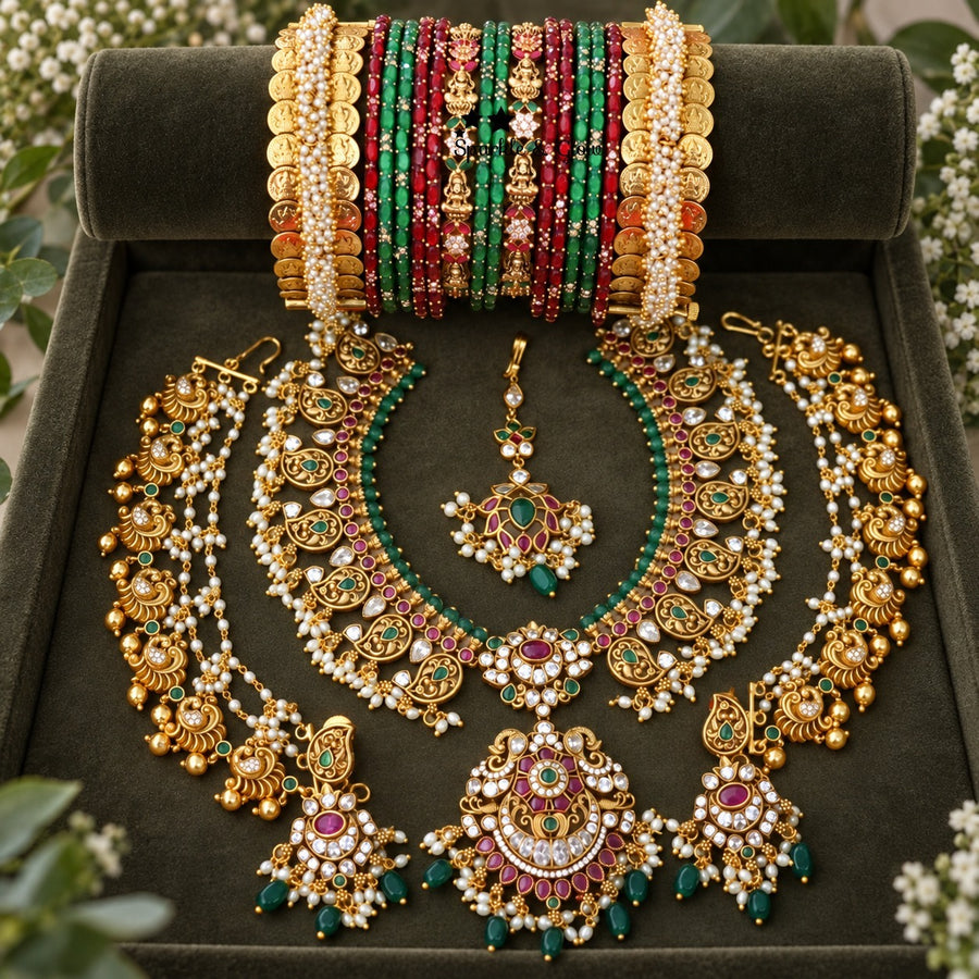 Make every bridal moment shine brighter with this gorgeous set! ✨
Wedding Season Sale Get 15% discount on sitewide
Get Free Gift Above 10k
Get free Domestic shipping
above 2000/- and for international its discounted shipping

1.ID S-27553,EC-31709,M-26869,B-14319,27159_2_4,23506
2.ID S-33476,EC-12813,M-26864,B-4878,27159_2_4,31788_2_4
3.ID S-27491,EC-24320,M-26870,B-27440_2_4,27159_2_4,31737_2_8
4.ID S-33454,EC-31699,M-27333,B-29589_2_6,29948_2_4,31741_2_4
5.ID S-27496,EC-31680,M-26868,B-26857,27141_2_4,317
