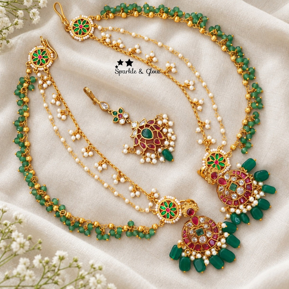 Bridal Jumukas Earchain Combo