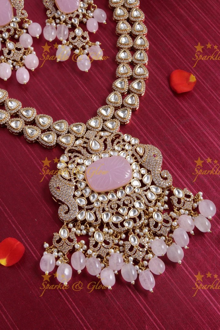 Stunning Layered Victorian Elephant necklace - Pink - Sparkle and Glow - Pink - Back Thread