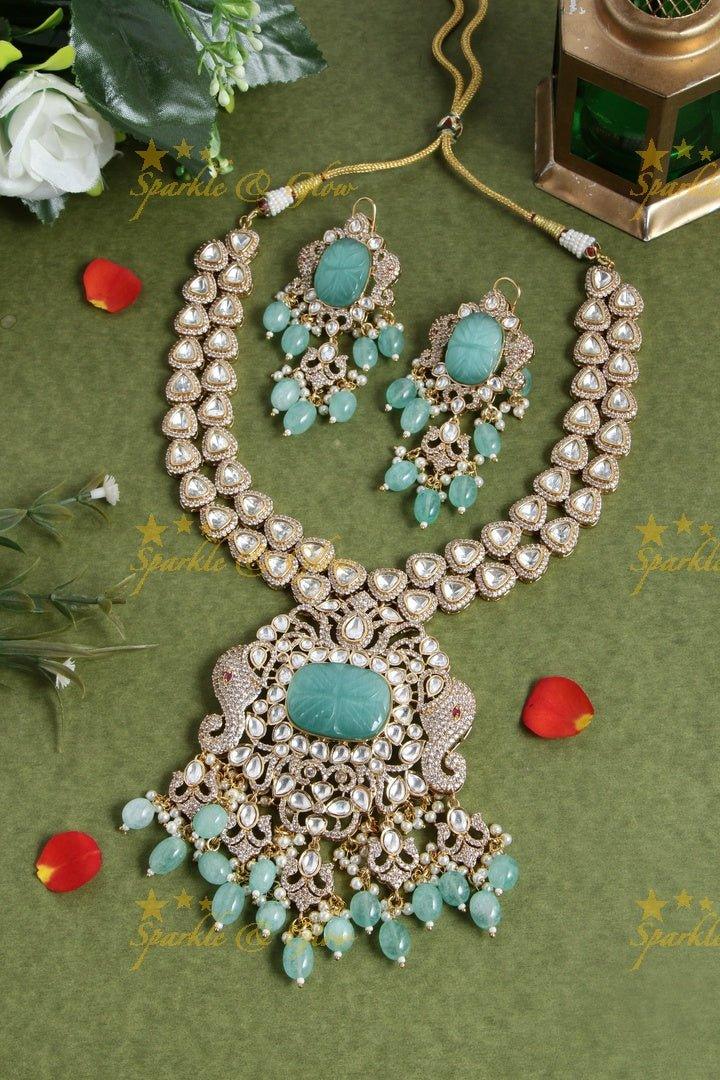 Stunning Layered Victorian Elephant necklace - Pink - Sparkle and Glow
