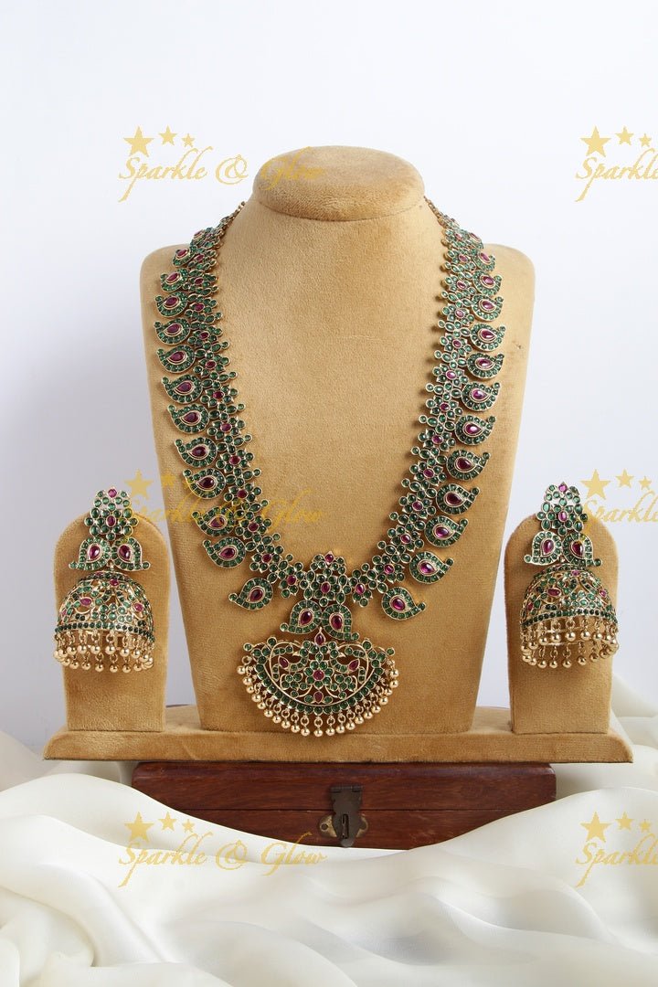 Gold alike Mango Kemp haram - Green - Sparkle and Glow - White - Back Thread