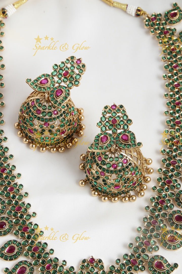 Gold alike Mango Kemp haram - Green - Sparkle and Glow - White - Back Thread
