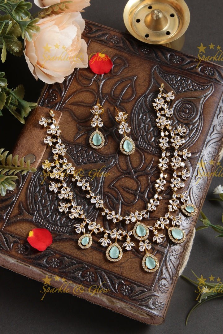 Simple and Elegant Ad layer necklace - Green - Sparkle and Glow - Mint Green - Back Thread