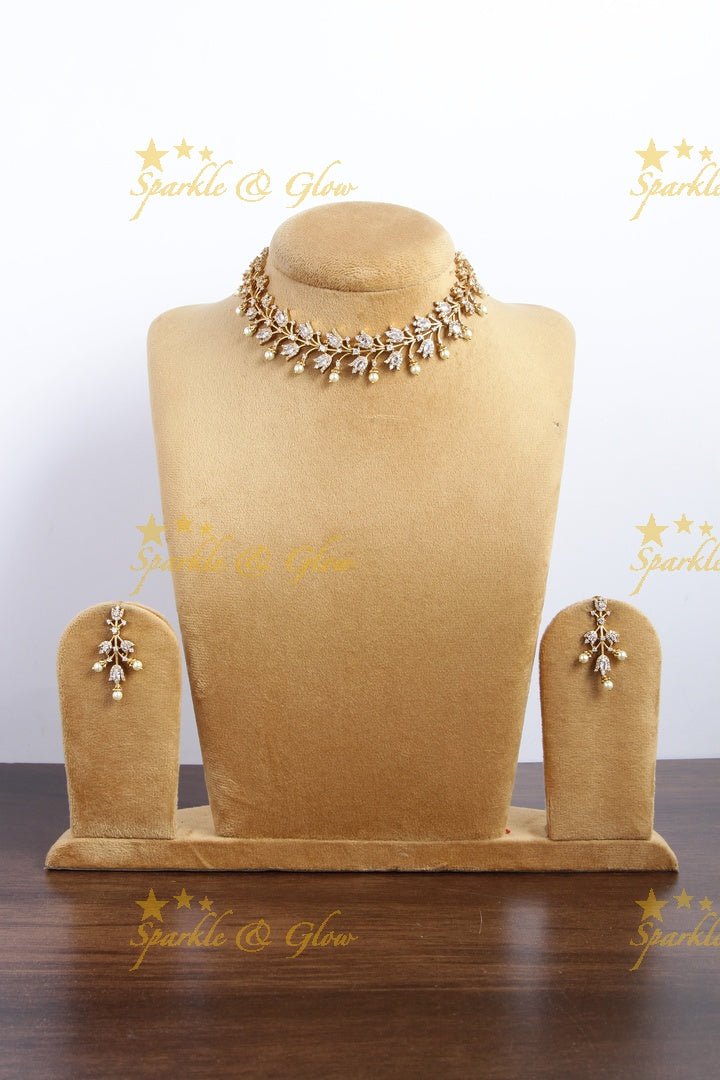 Premium matte floral ad necklace - Multi - Sparkle and Glow - White - Back Thread