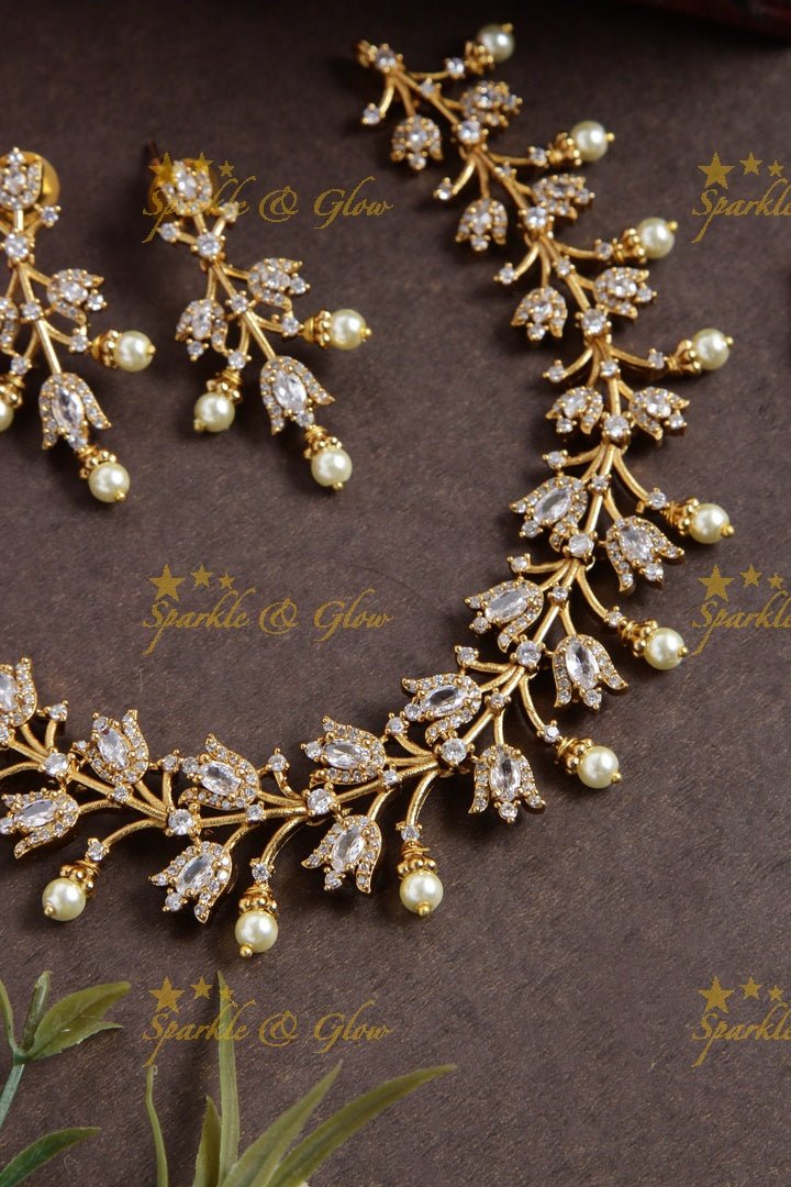 Premium matte floral ad necklace - Multi - Sparkle and Glow - Multi - Back Thread