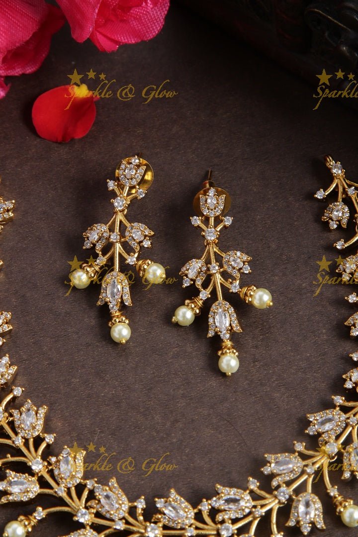 Premium matte floral ad necklace - Multi - Sparkle and Glow - Multi - Back Thread