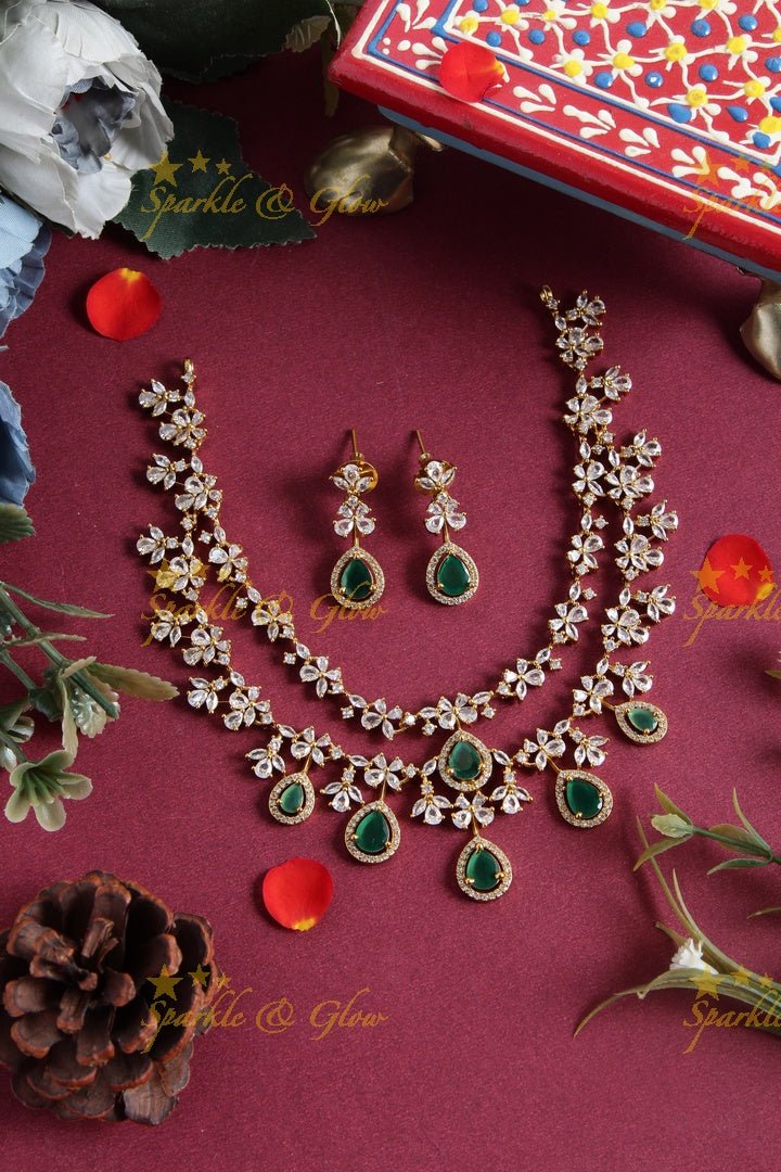 Simple and Elegant Ad layer necklace - Green - Sparkle and Glow - Mint Green - Back Thread