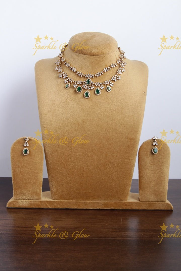 Simple and Elegant Ad layer necklace - Green - Sparkle and Glow - Mint Green - Back Thread