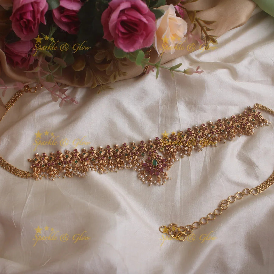 Premium matte guttapusalu kids hipchain - Sparkle and Glow