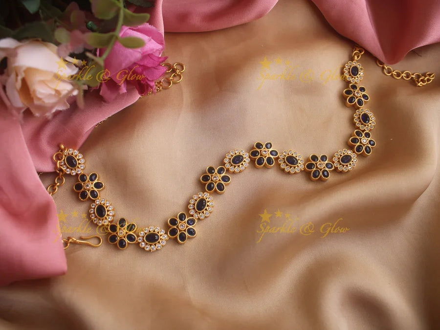Stunning floral stone kids hipchain - Blue - Sparkle and Glow