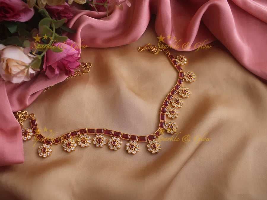 Stunning floral stone kids hipchain - Pink - Sparkle and Glow