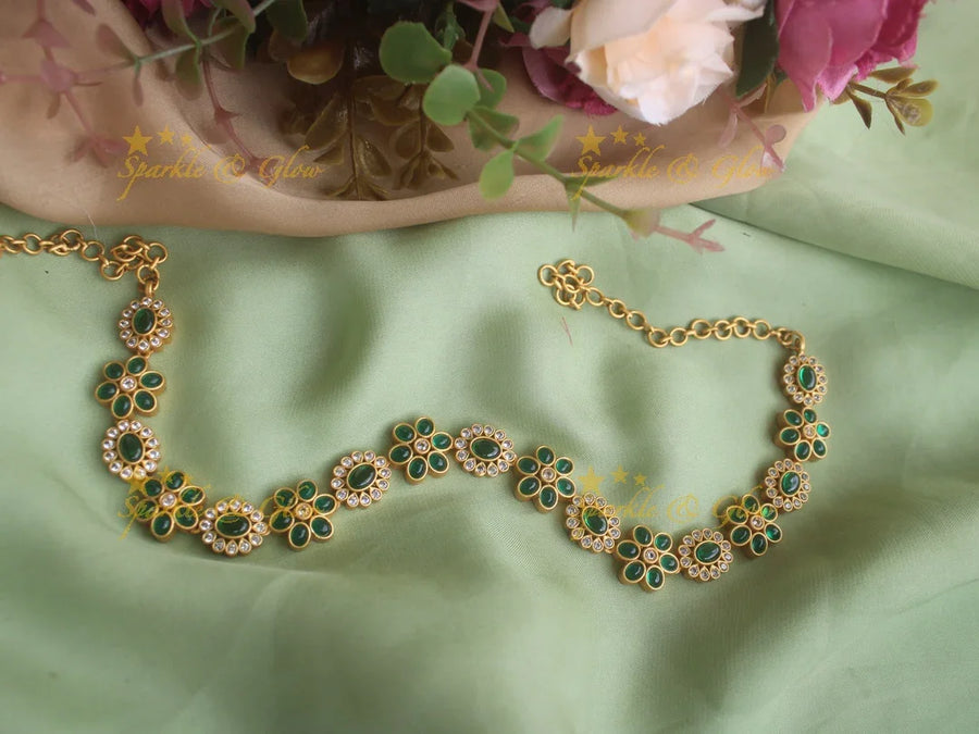 Stunning floral stone kids hipchain - Green - Sparkle and Glow