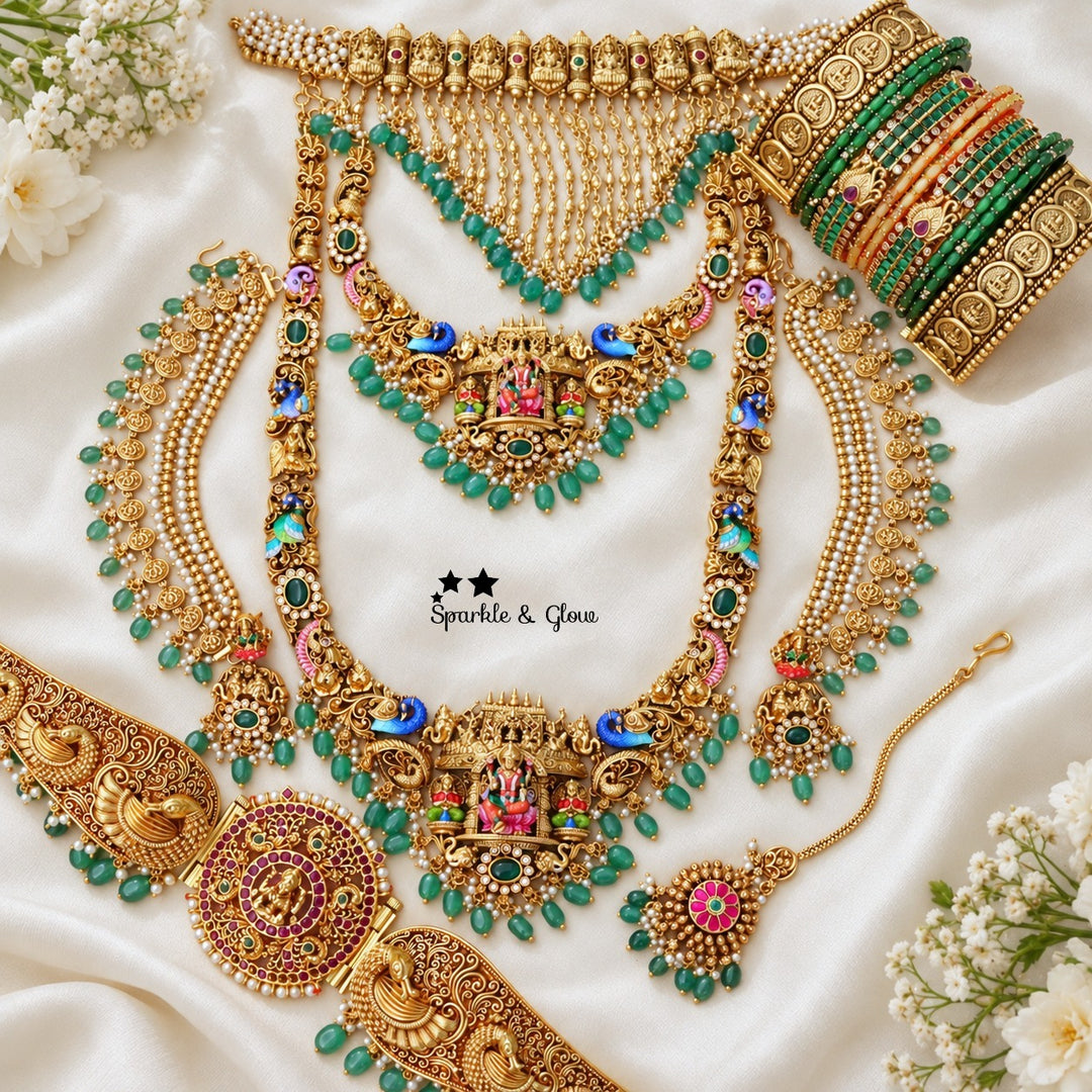 👑 Every South Indian Bride Deserves This Royal Temple Jewellery!
Wedding Season Sale Get 15% discount on sitewide
Get Free Gift Above 10k
Get free Domestic shipping
above 2000/- and for international its discounted shipping

1.ID L-27690,C-16174,EC-27951,H-31018,M-25122
2.ID L-15386,S-19995,C-1416,EC-27951,H-7695,M-25116
3.ID L-29033,S-26698,C-27729,EC-21551,H-27755,M-29078
4.ID L-15391,S-19980,C-1416,EC-27936H-15487,M-25122
5.ID L-6506,S-27543,C-6913,EC-1098,H-13309,M-25107
6.ID L-23404,C-20014,EC-27931,H