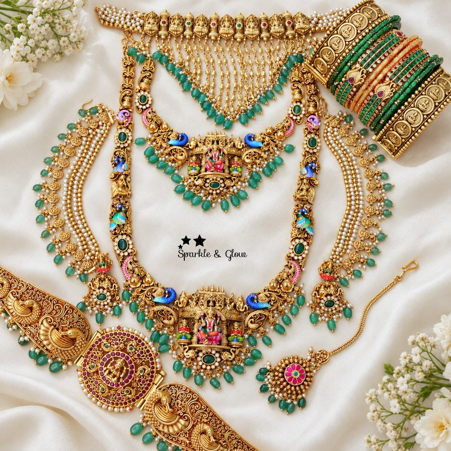 👑 Every South Indian Bride Deserves This Royal Temple Jewellery!
Wedding Season Sale Get 15% discount on sitewide
Get Free Gift Above 10k
Get free Domestic shipping
above 2000/- and for international its discounted shipping

1.ID L-27690,C-16174,EC-27951,H-31018,M-25122
2.ID L-15386,S-19995,C-1416,EC-27951,H-7695,M-25116
3.ID L-29033,S-26698,C-27729,EC-21551,H-27755,M-29078
4.ID L-15391,S-19980,C-1416,EC-27936H-15487,M-25122
5.ID L-6506,S-27543,C-6913,EC-1098,H-13309,M-25107
6.ID L-23404,C-20014,EC-27931,H