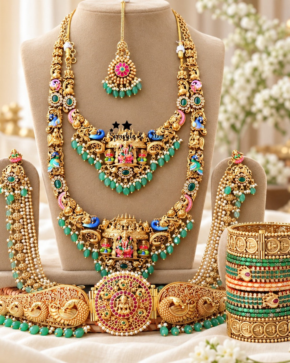 👑 Royal Temple Jewellery for Your Dream Bridal Look!
Wedding Season Sale Get 15% discount on sitewide
Get Free Gift Above 10k
Get free Domestic shipping
above 2000/- and for international its discounted shipping

1.ID L-13156,EC-10394,M- 25116,H-7695
2.ID L-27690,EC-27951,M-25122,H-31018
3.ID L-6506,EC-1098,M-25107,H-13309
4.ID L-15386,EC-27951,M- 25116,H-7695
5.ID L-15391,EC-27936,M-25122,H-15487
6.ID L-29033,EC-21551,M-29078,H-27754
7.ID L-23404,EC-27931,M- 25116,H-15487

visit website to place your orde