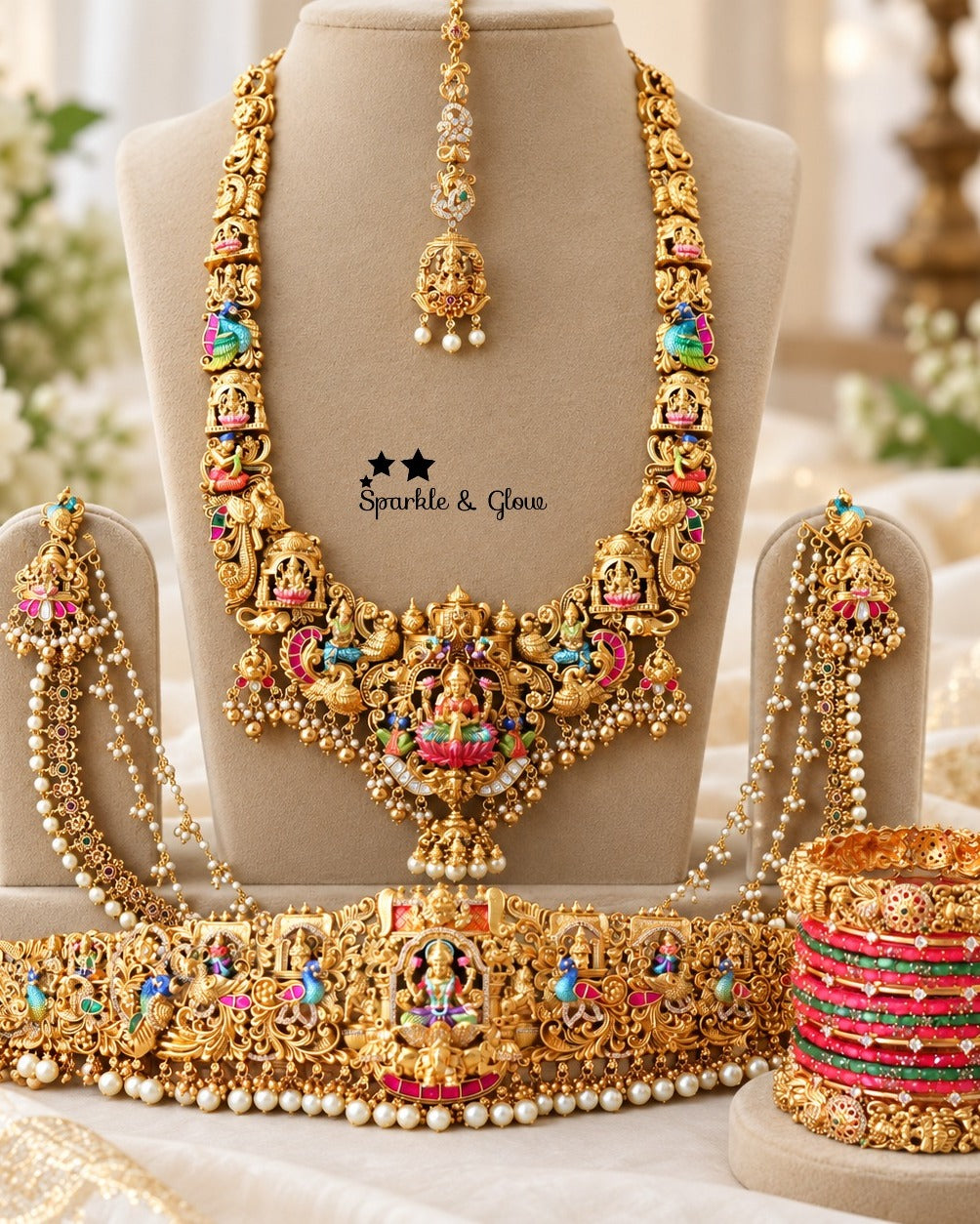 👑 Royal Temple Jewellery for Your Dream Bridal Look!
Wedding Season Sale Get 15% discount on sitewide
Get Free Gift Above 10k
Get free Domestic shipping
above 2000/- and for international its discounted shipping

1.ID L-13156,EC-10394,M- 25116,H-7695
2.ID L-27690,EC-27951,M-25122,H-31018
3.ID L-6506,EC-1098,M-25107,H-13309
4.ID L-15386,EC-27951,M- 25116,H-7695
5.ID L-15391,EC-27936,M-25122,H-15487
6.ID L-29033,EC-21551,M-29078,H-27754
7.ID L-23404,EC-27931,M- 25116,H-15487

visit website to place your orde