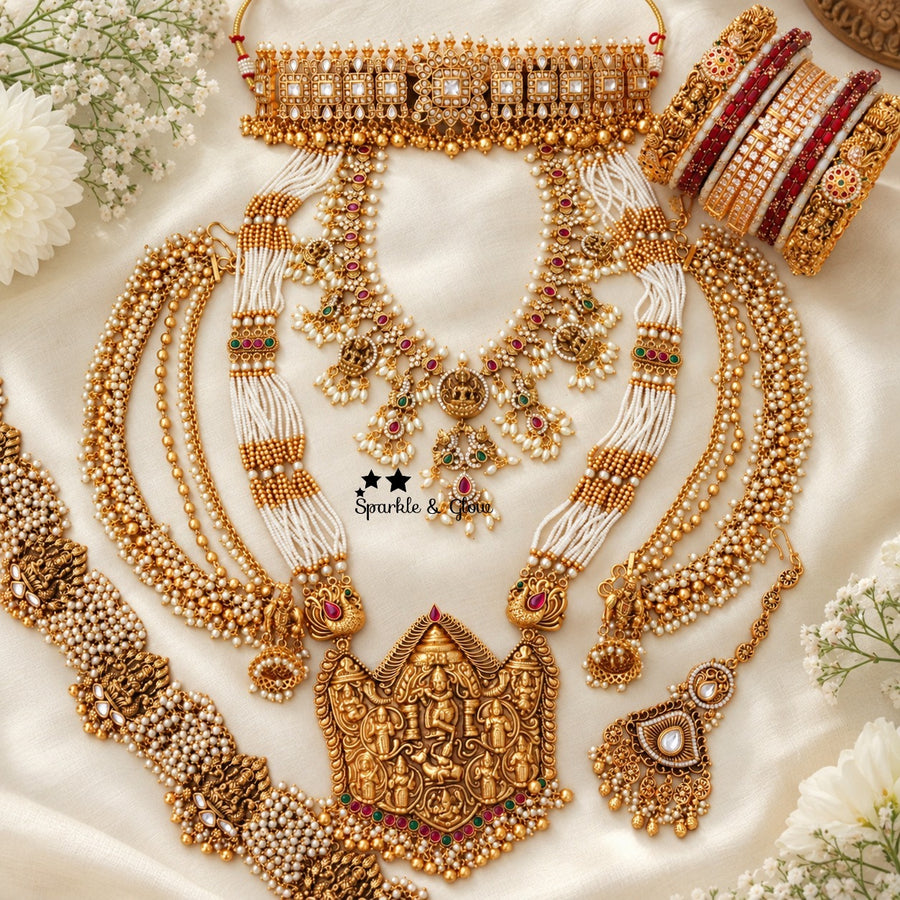 👑 Every South Indian Bride Deserves This Royal Temple Jewellery!
Wedding Season Sale Get 15% discount on sitewide
Get Free Gift Above 10k
Get free Domestic shipping
above 2000/- and for international its discounted shipping

1.ID L-27690,C-16174,EC-27951,H-31018,M-25122
2.ID L-15386,S-19995,C-1416,EC-27951,H-7695,M-25116
3.ID L-29033,S-26698,C-27729,EC-21551,H-27755,M-29078
4.ID L-15391,S-19980,C-1416,EC-27936H-15487,M-25122
5.ID L-6506,S-27543,C-6913,EC-1098,H-13309,M-25107
6.ID L-23404,C-20014,EC-27931,H