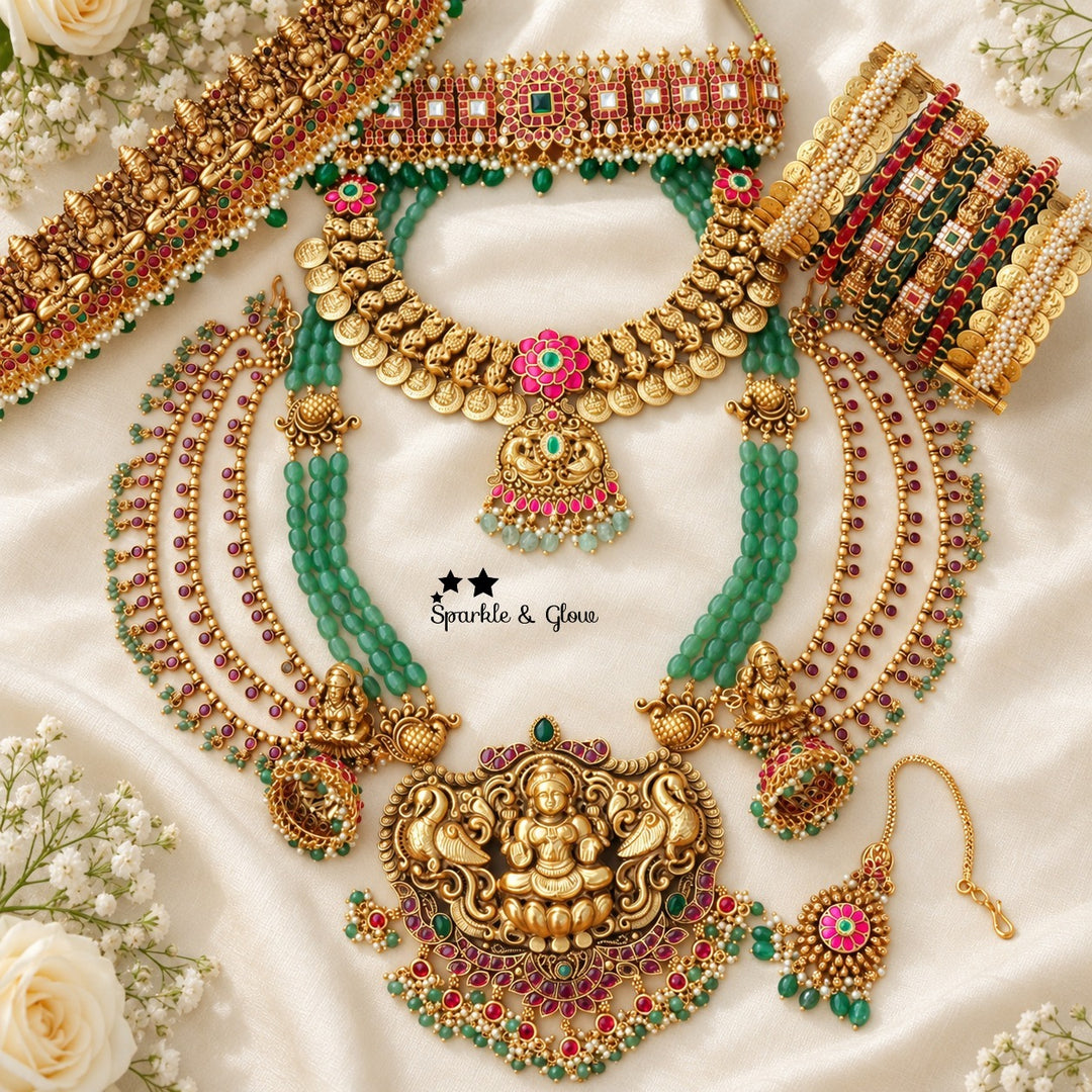 👑 Every South Indian Bride Deserves This Royal Temple Jewellery!
Wedding Season Sale Get 15% discount on sitewide
Get Free Gift Above 10k
Get free Domestic shipping
above 2000/- and for international its discounted shipping

1.ID L-27690,C-16174,EC-27951,H-31018,M-25122
2.ID L-15386,S-19995,C-1416,EC-27951,H-7695,M-25116
3.ID L-29033,S-26698,C-27729,EC-21551,H-27755,M-29078
4.ID L-15391,S-19980,C-1416,EC-27936H-15487,M-25122
5.ID L-6506,S-27543,C-6913,EC-1098,H-13309,M-25107
6.ID L-23404,C-20014,EC-27931,H