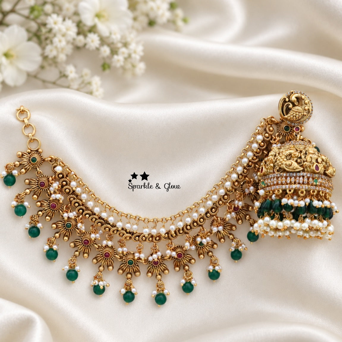 Bridal Jumukas Earchain Combo