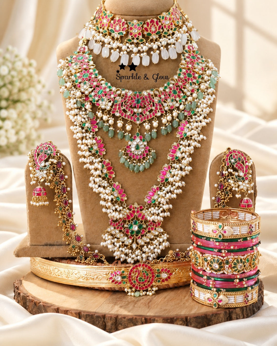 ✨ Every Bride Deserves a Royal Jadau Moment!
Wedding Season Sale Get 20% discount on sitewide
Get Free Gift Above 10k
Get free Domestic shipping
above 2000/- and for international its discounted shipping

1.ID L-7011,S-22658,C-7623,E-24745,EC-12851,H-34410
2.ID 35062
3.ID L-19463,S-19357,C- 4790,E-25866,EC-31698,H-15449

visit website to place your order, link in the bio
www.sparkleandglow.co.in
Note: We don't take orders from any other Instagram pages or WhatsApp numbers other than 6363550179.
Please Whats