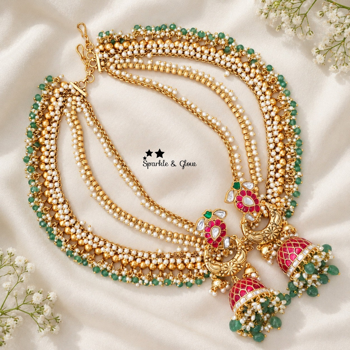 Bridal Jumukas Earchain Combo