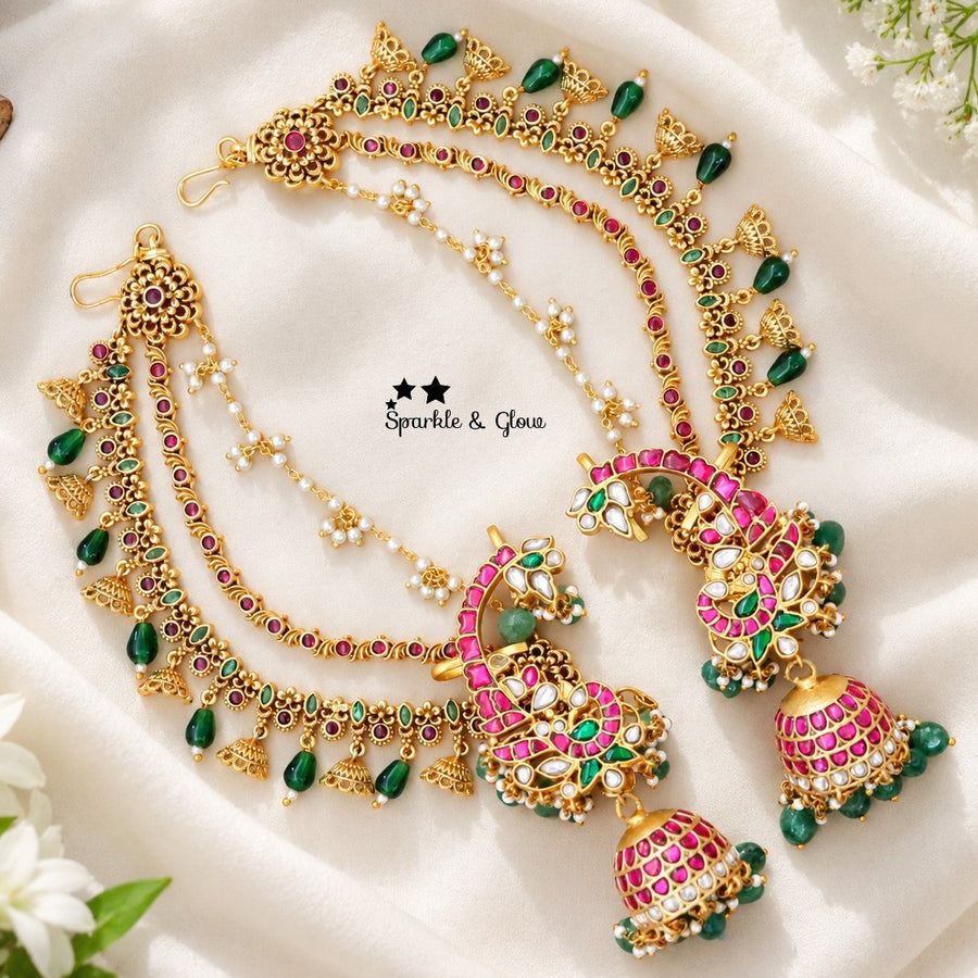 😍 Your earrings are pretty, but add ear chains and watch the magic! ✨
Wedding Season Sale Get 20% discount on sitewide
Get Free Gift Above 10k
Get free Domestic shipping
above 2000/- and for international its discounted shipping

1.ID E-17099,EC-34484
2.ID E-20918,EC-31714
3.ID E-20991,EC-31709
4.ID E-24929,EC-1023
5.ID E-31449,EC-34483
6.ID E-25337,EC-9522
7.ID E-21905,EC-16518
8.ID E-18702,EC-31703
9.ID E-15872,EC-32640
10.ID 35188

visit website to place your order, link in the bio
www.sparkleandglow.co