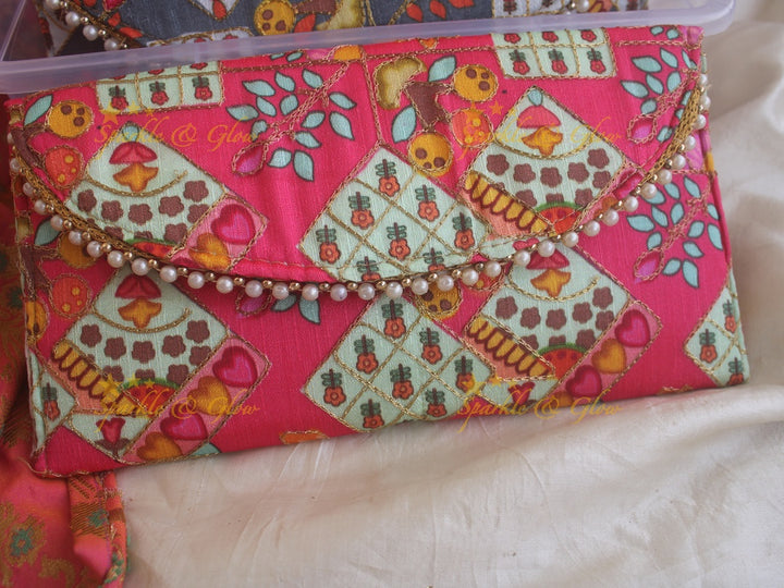 Digital print 8.5*5 inch clutch return gifts